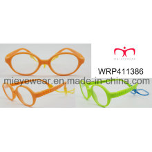 New Fashion Rubber Finish Rubber Temple Lunettes pour enfants Eyewearframe Optical Frame (WRP411386)